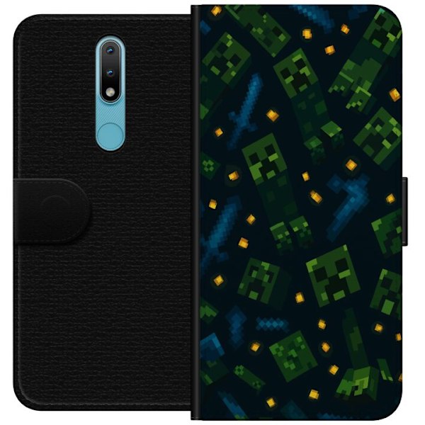 Nokia 2.4 Tegnebogsetui Minecraft Dungeons Mob