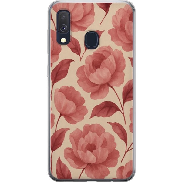 Samsung Galaxy A40 Gjennomsiktig deksel Rose Blomst
