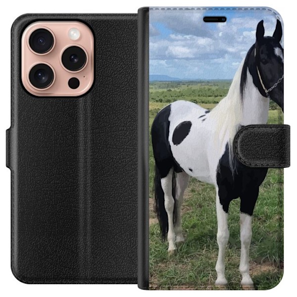 Apple iPhone 16 Pro Plånboksfodral Hästmagi – stiliserad h