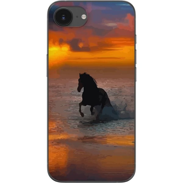 Apple iPhone 16e Gjennomsiktig deksel Hest Solnedgang