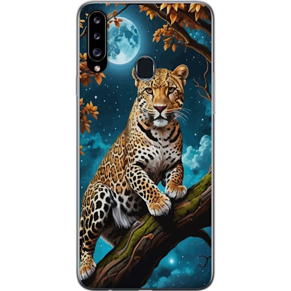 Samsung Galaxy A20s Gennemsigtig cover Leopard