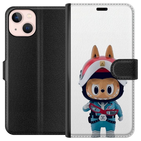 Apple iPhone 13 mini Lompakkokotelo How2work Labubu hirviöt x Ultraman Blue -hahmo