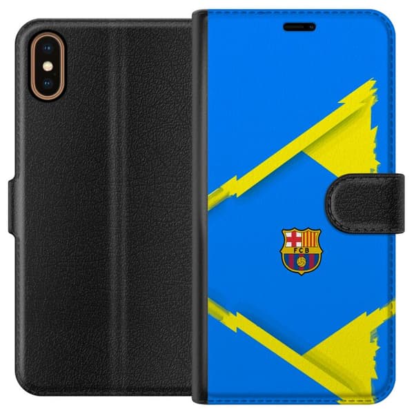 Kompatibelt Lommeboketui til Apple iPhone X Blågul fotbollsdesign blå