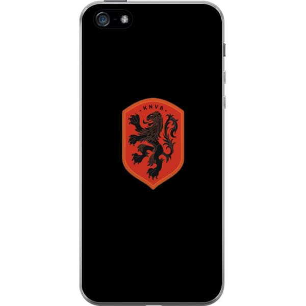Kompatibel Mobilcover til Apple iPhone 5 Orange skjold med sort heraldisk løve mod sort baggrund sort