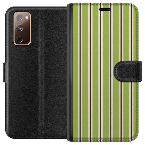 Kompatibelt Plånboksfodral till Samsung Galaxy S20 FE Matcha Stripe grön