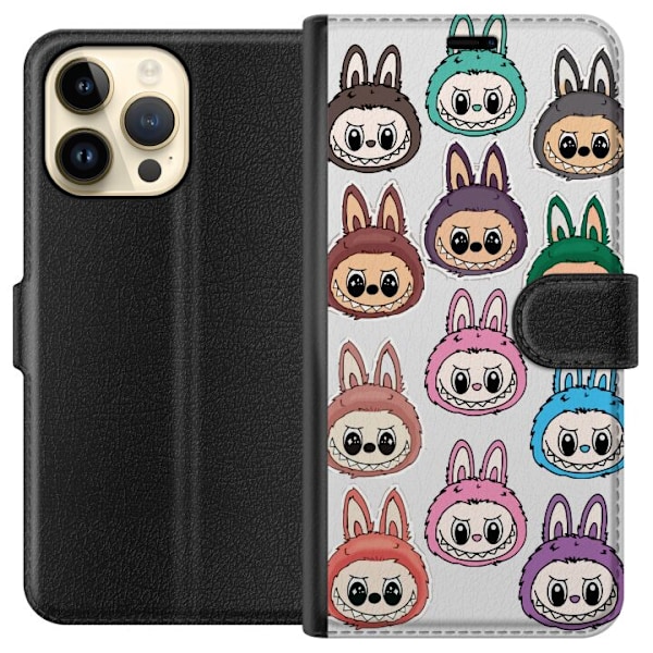 Apple iPhone 14 Pro Max Tegnebogsetui Labubu Macaron Monster -