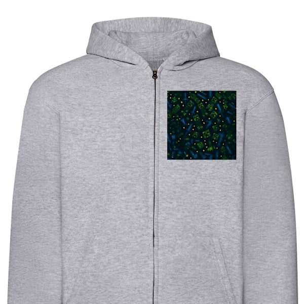 Zip-Hettegenser | Hettegenser med Glidelås for Voksne Minecra grå XL