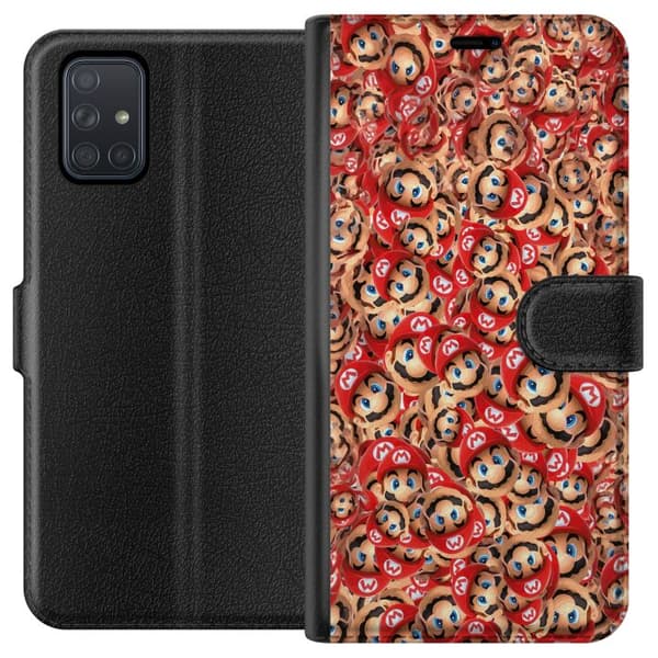 Kompatibel Tegnebogsetui til Samsung Galaxy A71 Super Mario mönster rød