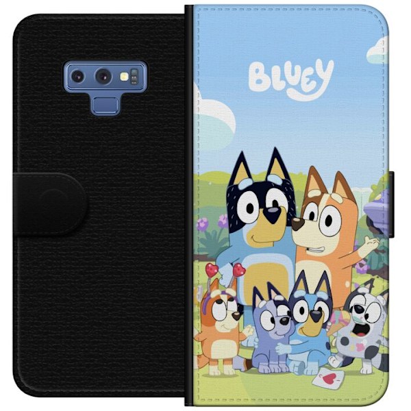 Samsung Galaxy Note9 Plånboksfodral Bluey mobilskal med hela familjen i färgglad design