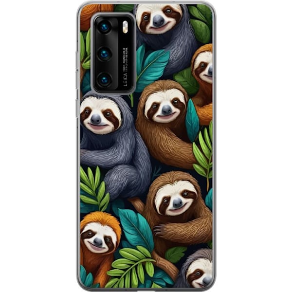 Huawei P40 Genomskinligt Skal Sengångarstil – avslappnat motiv med söt sengångare