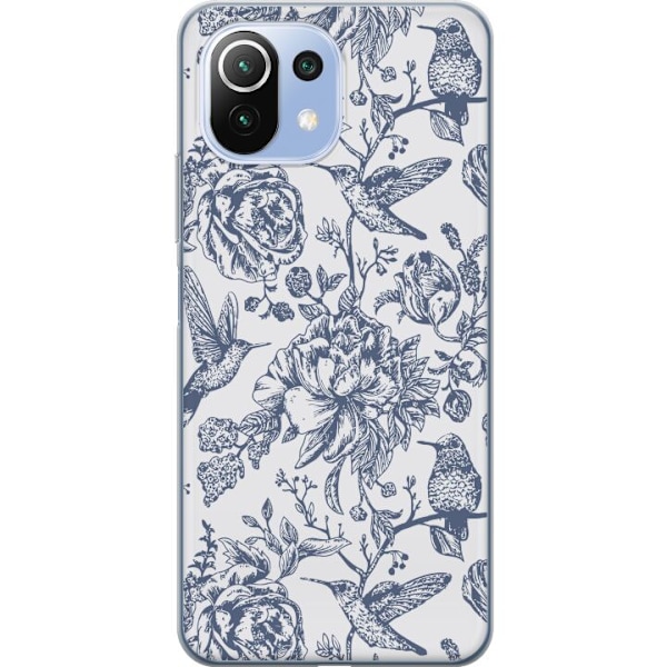Xiaomi 11 Lite 5G NE Läpinäkyvä kuori Kukat & Linnut - Roma