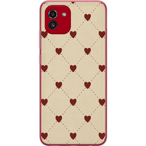 Samsung Galaxy A03 Gennemsigtig cover Hjertegitter