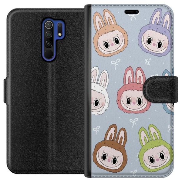 Xiaomi Redmi 9 Tegnebogsetui Pastel Labubu