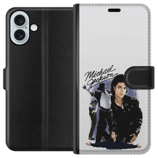 Kompatibel Tegnebogsetui til Apple iPhone 16 Plus Klassisk Michael Jackson-kollage med flere ikoniske poser og sort-hvid stil sort