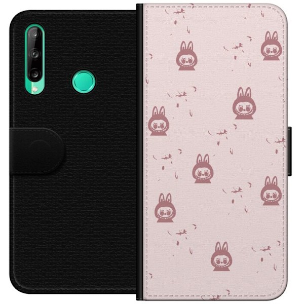 Huawei P40 lite E Lommeboketui Labubu Neon Pop - Neonfarget po