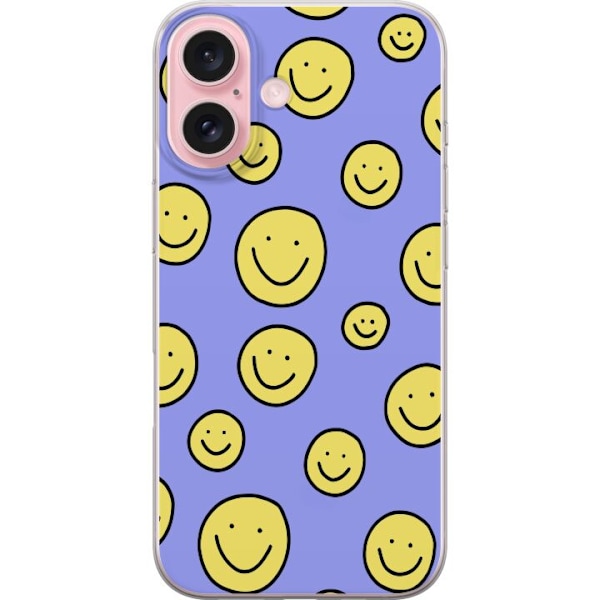 Apple iPhone 16 Gennemsigtig cover Smiley Mønster