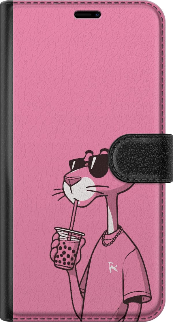 Kompatibel Tegnebogsetui til Samsung Galaxy S10 Pink Panther Drink