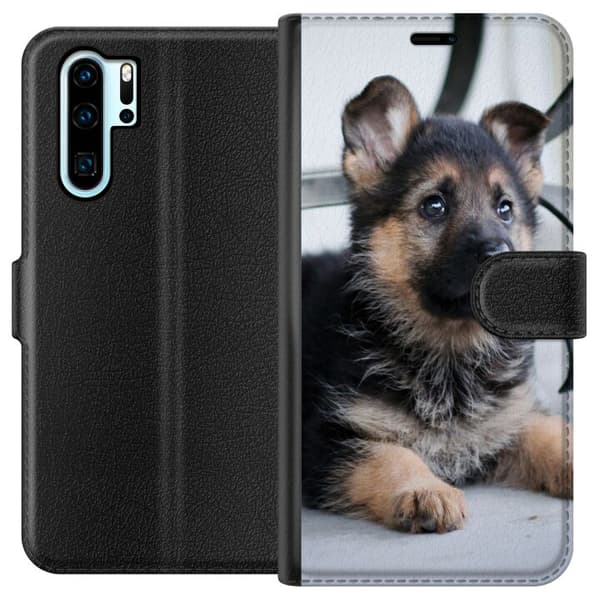 Kompatibel Tegnebogsetui til Huawei P30 Pro Schäfer Hvalpe