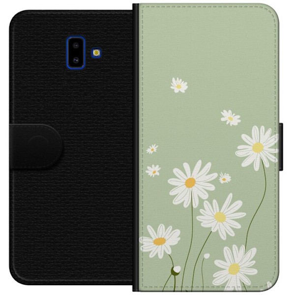 Samsung Galaxy J6+ Plånboksfodral Prästkragar – blommigt mönster i svensk sommarstil