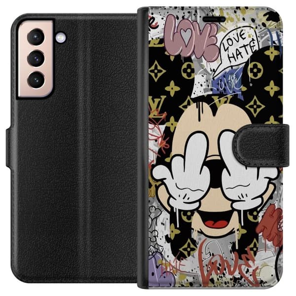Kompatibelt Plånboksfodral till Samsung Galaxy S21 Mickey Mouse