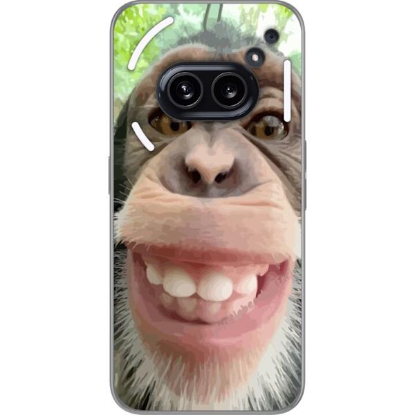 Nothing Phone (2a) Plus Läpinäkyvä kuori Simpanssi Selfie Rauhallinen Graafinen Suunnittelu Apinan Aihe Suosittu Urban Art Tyyli