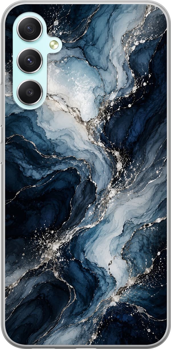 Kompatibelt Mobilskal till Samsung Galaxy A34 Nattmarmor blå