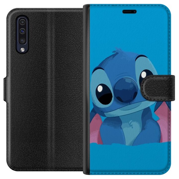 Samsung Galaxy A50 Plånboksfodral Stitch Blå