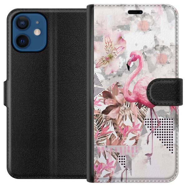 Kompatibelt Plånboksfodral till Apple iPhone 12 mini Flamingo