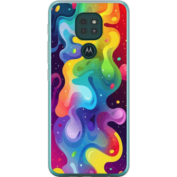 Motorola Moto G9 Play Genomskinligt Skal Color Splash Abstrakt Konst Design Färgstarkt Mönster Modern Populär Väggkonst Grafiskt Trend