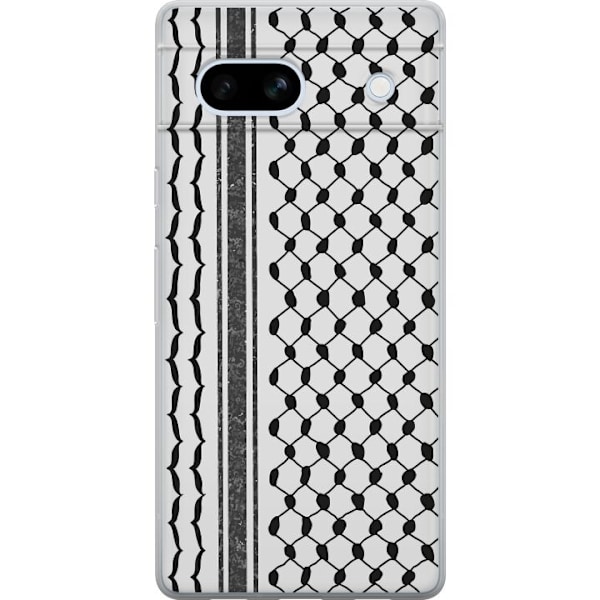 Google Pixel 7a Läpinäkyvä kuori Palestiinalainen kuvio - perinteiseen tyyliin inspiroima keffiyeh-kangas