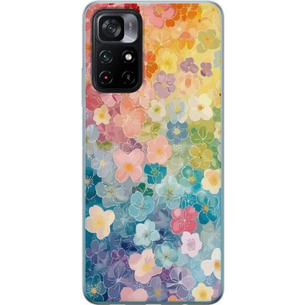 Xiaomi Poco M4 Pro 5G Gennemsigtig cover Små blomster