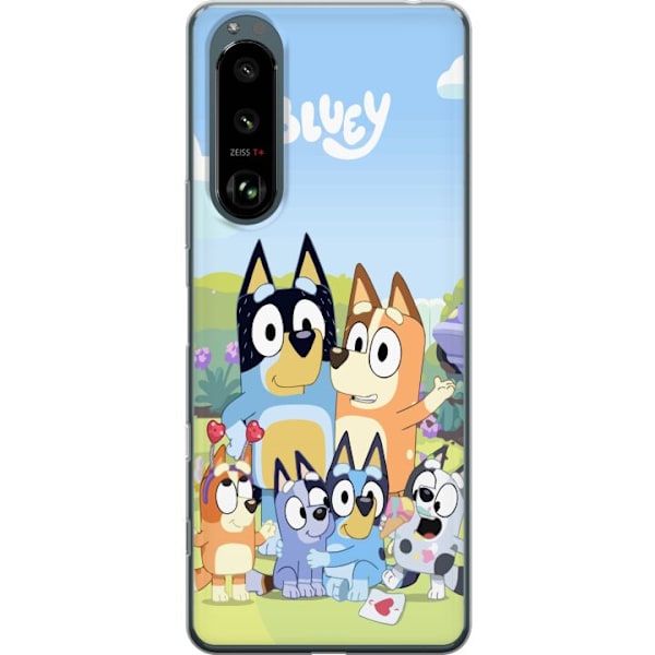 Sony Xperia 5 III Genomskinligt Skal Bluey mobilskal med hela familjen i färgglad design