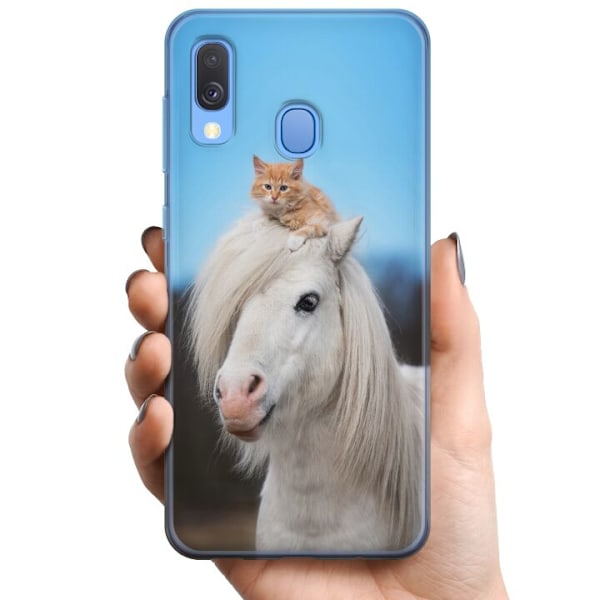 Samsung Galaxy A40 TPU Matkapuhelimen kuori Hevonen & Kissan