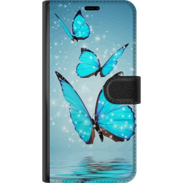 OnePlus 6T Plånboksfodral Glittrande Fjärilar