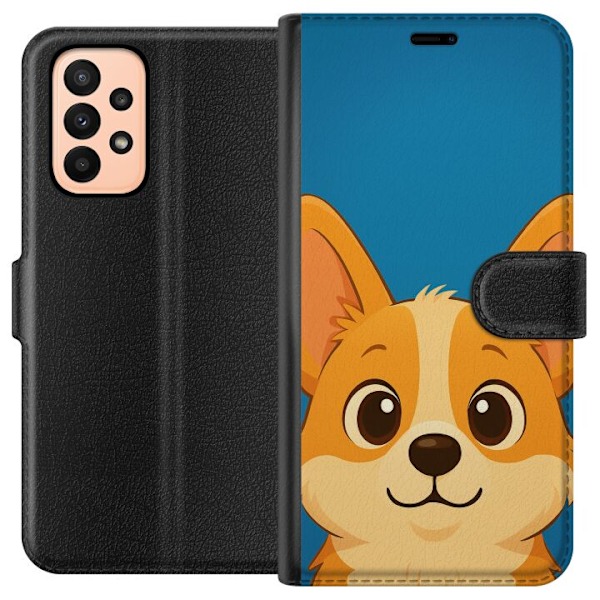 Samsung Galaxy A23 Tegnebogsetui Hello Corgi