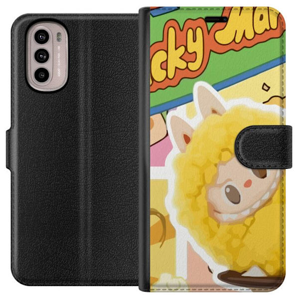 Motorola Moto G41 Lompakkokotelo Labubu Wacky Mart Pop Mart -sarjan keräilyfiguuri Söpö Muotoilu Suosittu Teemalelu Sarja Luova Taidelelu