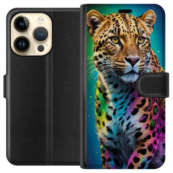 Apple iPhone 14 Pro Lommeboketui Leopard