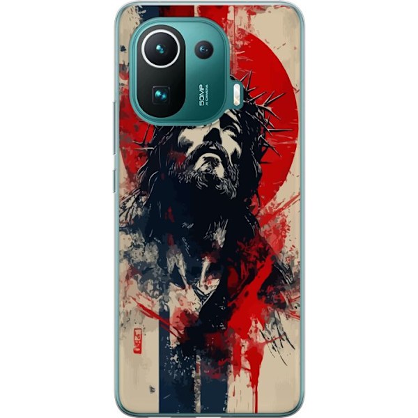 Xiaomi Mi 11 Pro Läpinäkyvä kuori Jeesus ristillä - kristillinen aihe vahvalla symboliikalla uskosta ja toivosta