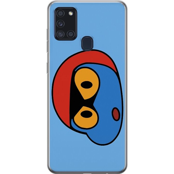 Samsung Galaxy A21s Läpinäkyvä kuori Bold Bot Head