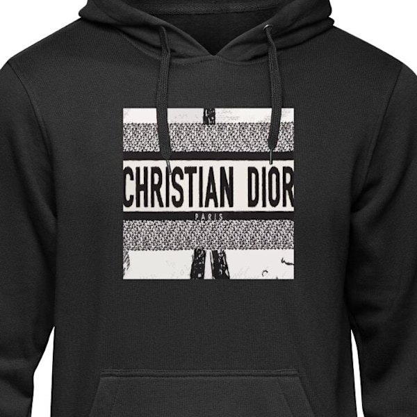 Hoodie för Vuxen | Bekväm Huvtröja Christian Dior svart XXL