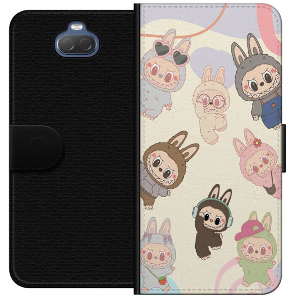 Sony Xperia 10 Tegnebogsetui Labubu Pop Mart Samling Motiv Figur Samling Design Populært Art Toy Pop Mart Kreativ Grafisk