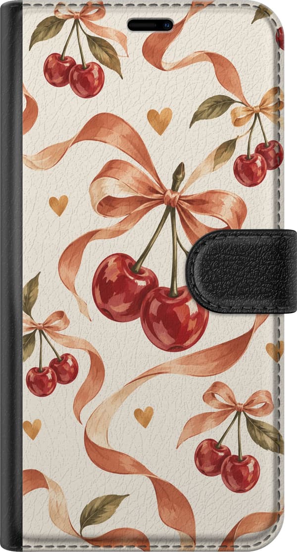Kompatibel Tegnebogsetui til Samsung Galaxy S24+ Efterårskirsebær beige