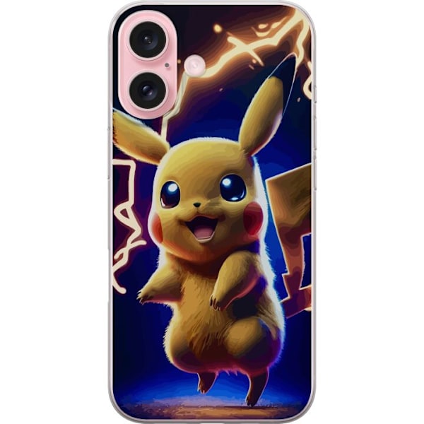 Apple iPhone 16 Läpinäkyvä kuori Pikachu