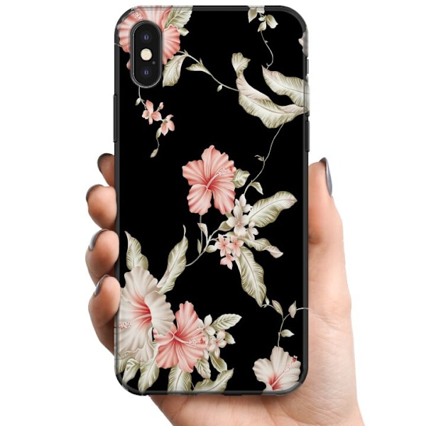 Apple iPhone XS Max TPU Mobilskal Floral Pattern Black