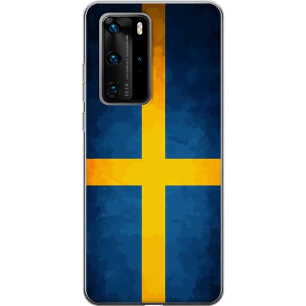 Kompatibelt Mobilskal till Huawei P40 Pro Svenska flaggan blå