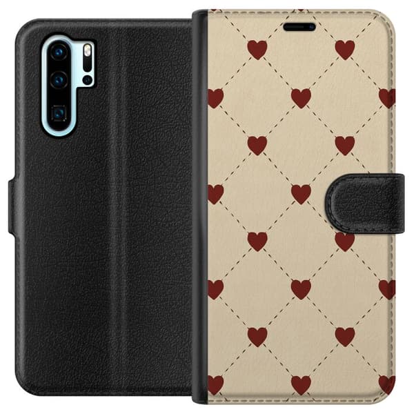 Kompatibelt Lommeboketui til Huawei P30 Pro Hjertegrind