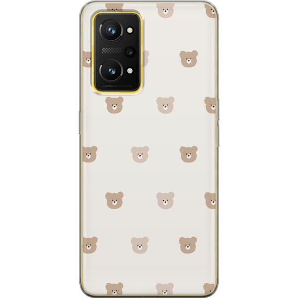 Realme GT Neo 3T Läpinäkyvä kuori Teddy-tausta - söpöt teddykarhut pehmeällä taustalla