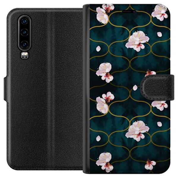Huawei P30 Plånboksfodral Blommor