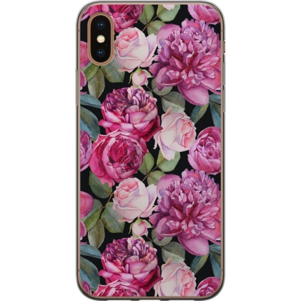 Apple iPhone XS Max Genomskinligt Skal Blommor