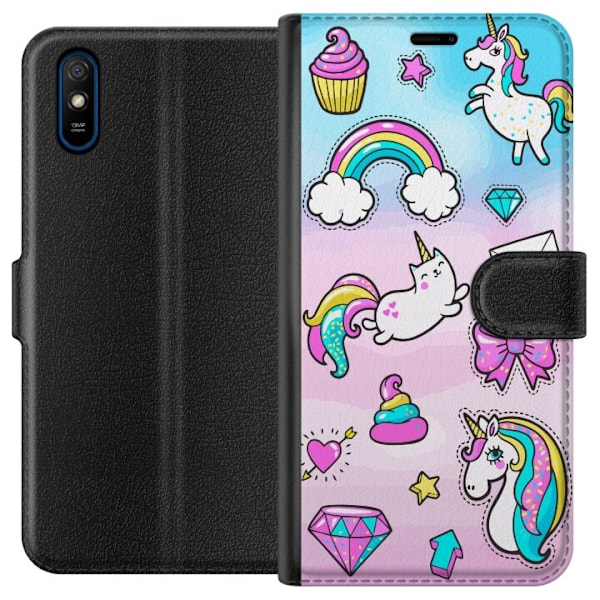 Xiaomi Redmi 9A Tegnebogsetui Unicorn